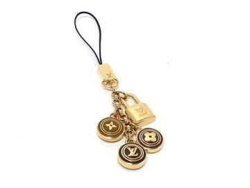 1円 ■極美品■ LOUIS VUITTON ヴィトン M65389 アクセソワール テレフォンヌ パスティーユ ストラップ キーホルダー ゴールド系 FW7262