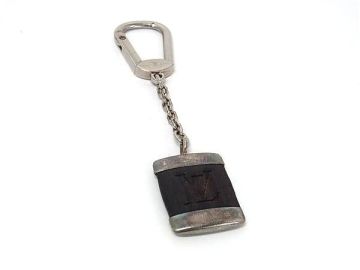 1円 LOUIS VUITTON ルイヴィトン M65337 ポルトクレ ボア キーホルダー キーリング バッグチャーム シルバー系&times;ダークブラウン系 DB5634