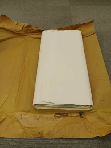 ■H.F■ 風月 二層紙 夾宣 鶯染 2&times;6尺 40枚 60&times;180cm 4050g 加工紙 書道 手漉 国産 和紙 唐紙 中国紙 書道用紙 画仙紙 [テン]