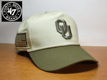 C283《未使用品》47 BRAND 47ブランド【フリーサイズ】USカレッジ OKLAHOMA UNIVERSITY オクラホマ大学 野球帽 帽子 キャップ USモデル
