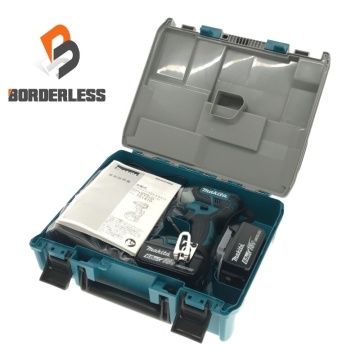 【送料無料☆彡未使用!1円スタート】makita 18V 充電式ソフトインパクトドライバ TS141DRGX バッテリー2個(18V 6.0Ah) 青 充電器130068