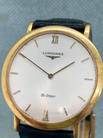 LONGINES ロンジン St-Imier サンティミエ L4.711.6 18K 750刻印 ゴールド文字盤 18金 金無垢 QZ クォーツ/電池切れ/不動 腕時計 社外
