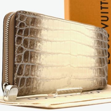 RFID搭載◆未使用級◆LOUIS VUITTON ルイヴィトン ジッピーウォレット クロコダイル 長財布 ラウンドファスナー ロングウォレット 白