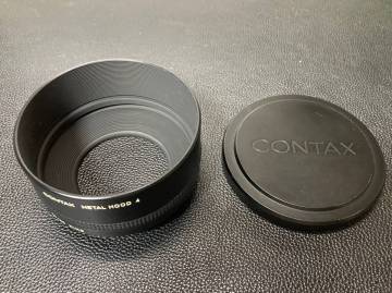 コンタックス　CONTAX　METAL　FOOD 4とメタルレンズフード（55/86RING）とK-84メタルキャップ　3点セット