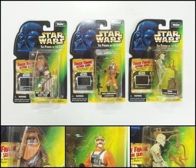 【260813-5】STAR WARS スター・ウォーズシリーズフィギュア 【EWOKS:WICKET&LOGRAY】【BIGGS DARKLIGHTER】【8D8】三点 未開封 Kenner