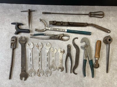 自転車屋さんの古道具セット 工具 TOOL HOZANほか bicycle ☆ちょこオク☆80