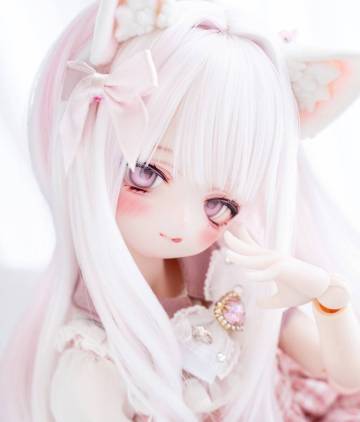 +Chiki+ DDH-01 セミホワイト肌 カスタムヘッド+ウィッグ+アイ(ソフビ盛り) 