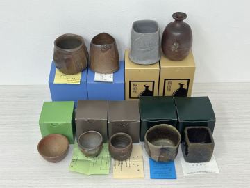 1円～ 備前焼 まとめ 徳利 ぐい呑み 湯呑み 花器 茶器 酒器 藤原謹 嶋幸博 小川壮一 クリストファー レイヴェンホール 竹内靖之 田中史男