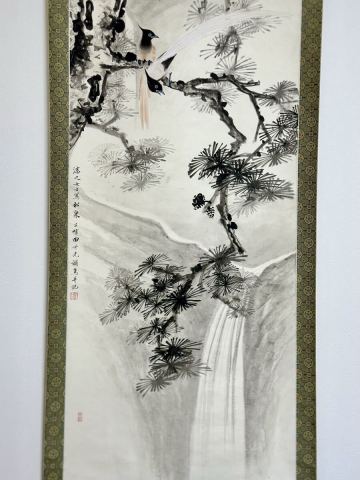 【模写】 掛軸 紙本 書 筆 骨董品 美術 水墨画 花鳥435
