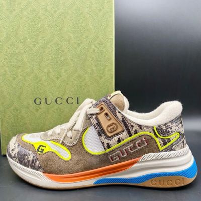1円【極美品】GUCCI グッチ ウルトラペース スニーカー インターロッキング スエード ロゴ メンズ マルチカラー シューズ 靴 25.5cm相当