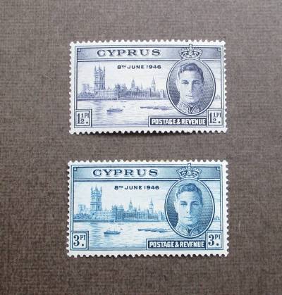CYPRUS　　SCカタログ＃156-157　　2種完　　未使用　　中古品