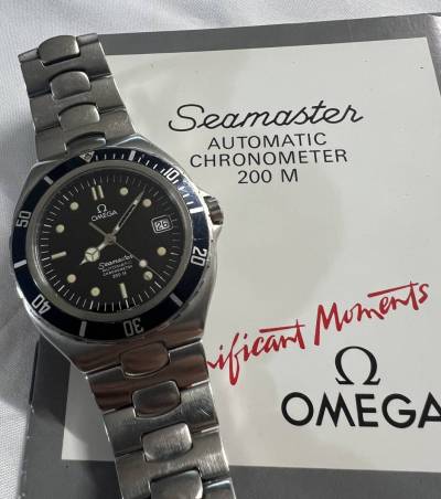 激希少 オメガ シーマスター200 自動巻き ラージ39mm プレボンド 初期ベンツ針 メンズ 368.1051 ジェラルドジェンタ トリチウム ビンテージ