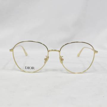 1円～ ChristianDior ディオール 眼鏡 GemDiorO RU A000 53□17 145 W A ゴールド メタルフレーム 細フレーム ボストン型 2509-K0186M(NT)