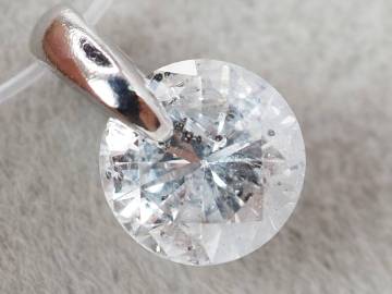 【10803M】Pt900 天然ダイヤモンド 大粒 0.94ct/1.0g ペンダントトップ