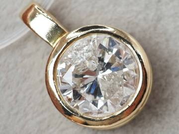 【10828D】K18 天然ダイヤモンド 大粒 1.43ct/1.73g ペンダントトップ