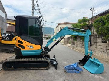 クボタ.KUBOTA.U-25-3S.1090時間.倍速.バッテリー新品.法面バケット付き.ハサミ付き.2WAY.ユンボ.油圧ショベル.重機.ミニユンボ