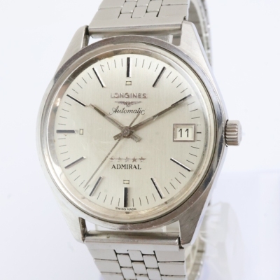 2608-597 AT ロンジン アドミラル ファイブスター オートマチック 腕時計 LONGINES 日付 銀色文字盤 シルバーカラー バーインデックス