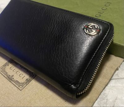 【正規品】正規品／鑑定済み／GUCCIシェリーラインGGラウンドファスナー／シリアル番号３０８７９６