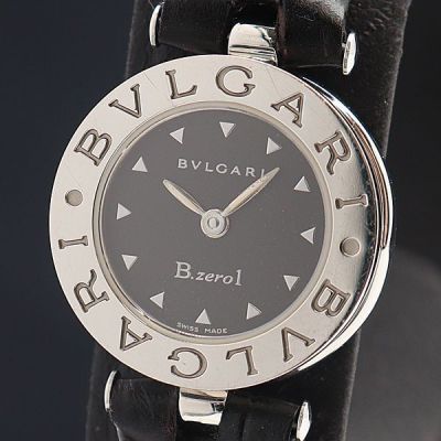 1円 良品 稼働 ブルガリ ビーゼロワン BZ22S QZ ブラック文字盤 レディース腕時計 3252200 9PRT MTM