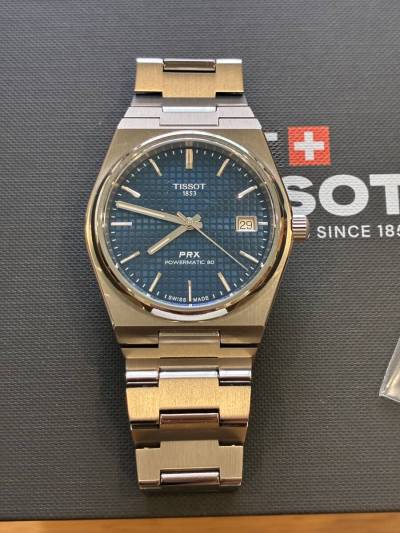 TISSOT PRX チタニウム 38mm ティソ ブルー 2026年9月購入 T137.807.44.041.00 自動巻き 1回使用の極美品