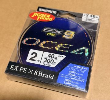 1円スタート☆シマノ オシア EX8 PE JIGGER TUNED 2号 40lb 300m PL-078Lスロージギング 5カラー ジギング PE オシア8 OCEA PEライン/②