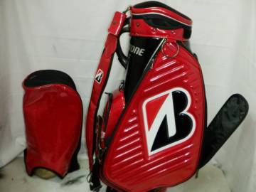 BRIDGESTONE GOLF 9.5型 3点式　アスリートツアーモデル★中古★(REDxBKxWH)ゴルフ キャディバック