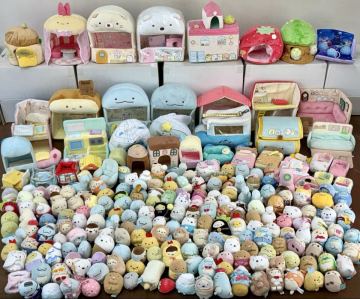 RR044)San-X すみっコぐらしコレクション てのりぬいぐるみ すみっこもの ハウス 等 大量セット まとめ売り サンエックス コラボ 限定 周年