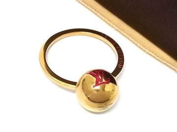 1円 ■美品■ LOUIS VUITTON ルイヴィトン M61018 LV スフィア キーホルダー キーリング バッグチャーム ゴールド系 HB5225