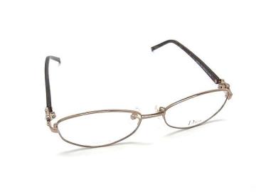 1円■美品■ ChristianDior クリスチャンディオール ラインストーン メガネ めがね 眼鏡 レディース ピンクゴールド系&times;ブラウン系 BT7095