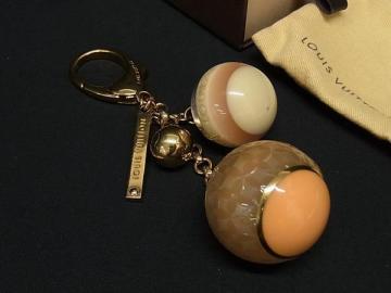 1円 LOUIS VUITTON ルイヴィトン M65643 ビジューサックミニラン クロワゼット キーホルダー キーリング ゴールド系&times;アイボリー系 HB4757