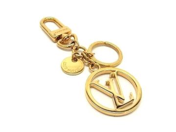 1円 LOUIS VUITTON ルイヴィトン M68000 LVサークル キーホルダー キーリング キーチャーム バッグチャーム チャーム ゴールド系 HB4961