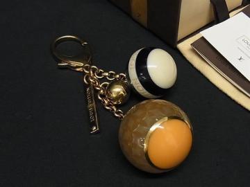 1円 ■美品■ LOUIS VUITTON ルイヴィトン M95506 ビジューサック ミニラン クロワゼット キーホルダー キーリング ゴールド系 HB5521