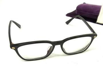 1円 ■美品■ GUCCI グッチ GG156OA インターロッキングG ビー 度入り メガネ 眼鏡 めがね ブラック系 BQ8154