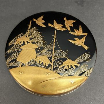 茶平一斎造 鳴子 香合 金蒔絵 共箱 茶道具 香道具 茶道具 輪島塗 懐石道具 未使用品 極美品 伝統工芸品 蔵から出てきました