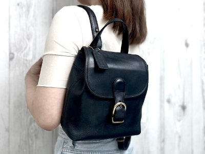 極美品 COACH コーチ オールドコーチ リュックサック バッグ レザー 黒 105724