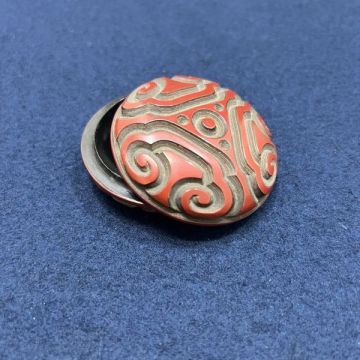 82623 旧家蔵出し品 堆朱 具利文 彫漆 香合 中国美術 明代