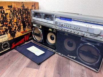 3R7940■SHARP GF-999 THE SEACHER-W ラジカセ ダブルカセット ザ・サーチャーW 元箱付属 シャープ■