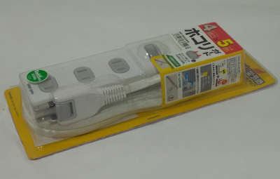 ▼ ①未使用品 サンワサプライ株式会社 TAP-TSH45SWN 火災予防安全タップ 4個口・一括集中スイッチ付き 5m