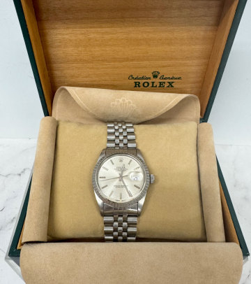 ★ROLEX ロレックス 1603 デイトジャスト シルバーダイヤル メンズ SS 自動巻 箱付 不動★