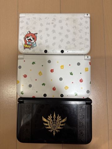 Nintendo 3DS LL 本体 3台セット 通電確認済 Power On OK モンスターハンター・妖怪ウォッチ・どうぶつの森モデル 各1台 Console Lot