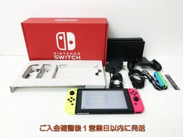 【1円】任天堂 新モデル Nintendo Switch 本体 セット ネオンイエロー/ネオンピンク スイッチ 新型 初期化/動作確認済 N06-233yk/G4