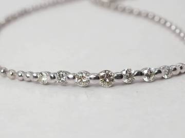 【10880D】Pt900/Pt850 天然ダイヤモンド 0.30ct/2.9g ブレスレット