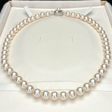 【干渉色◎/大珠】 あこや真珠 パール ネックレス 8.0mm SV 37.6g 42cm akoya pearl necklace アコヤ 本真珠