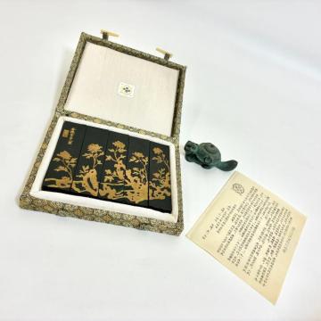 胡開文 古墨セット 中国徽墨 古墨 墨 分福茶釜 茶釜 たぬき 置物 文鎮 ペーパーウェイト 工芸品 書道具 書道 書き初め 【まとめ品】