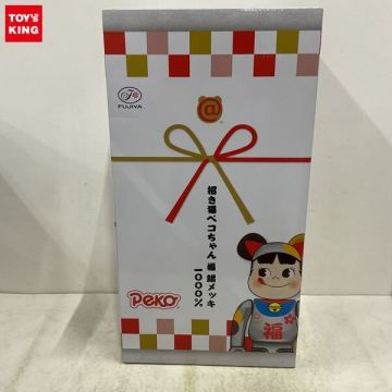 1円～ BE@RBRICK ベアブリック 招き猫ペコちゃん 福 銀メッキ 1000%