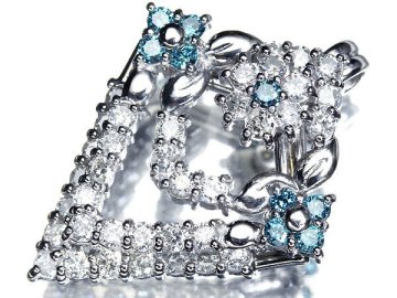 GL19225S【1円～】新品【RK宝石】《Diamond》極上ブルーダイヤ 極上クリアダイヤ 総計1.25ct Pt900 高級ペンダントヘッド 回転デザイン