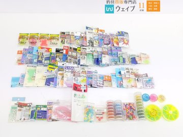 ヤマシタ マシュマロボール L、がまかつ スピンリング M、ハヤブサ 高輝度 ひかり玉・ケイムラビーズソフト 他 計80点セット