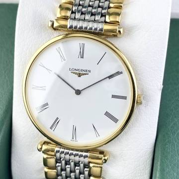 【1円〜】LONGINES ロンジン 腕時計 メンズ L4.636.2 グランドクラシック ホワイト文字盤 ゴールド ラウンドフェイス 可動品
