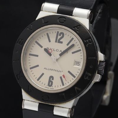 1円 稼動 ブルガリ アルミニウム AL38TA AT/自動巻 デイト ホワイト文字盤 メンズ腕時計 9JWY NGC