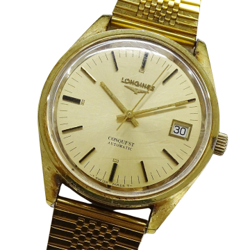 １円〜 ロンジン LONGINES コンクエスト L633.1 時計 メンズ ブランド デイト 自動巻き AT ステンレス SS (v00099091800)